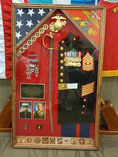 Marine Corps Shadow Box Ideas Dress Blues, Marine Corps Artwork, Usmc Plaque Ideas, Usmc Shadow Box Ideas, Marine Corps Retirement Gift, Marine Shadow Box Ideas, Marine Retirement Party Ideas, Marine Corps Retirement Party Ideas