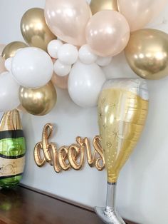 Gold Balloon Garland Kit - Pretty Collected Christmas Birthday Party Decorations, Gold Balloon Garland, Champagne Balloons, Champagne Birthday, 21st Birthday Decorations, Wedding Shower Decorations, Champagne Party, 21 Birthday, Large Balloons