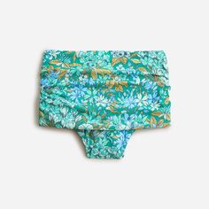 J.Crew: Ruched High-rise Full-coverage Bikini Bottom In Aqua Blooms For Women Womens Swimwear, Fashion News, J Crew, High Rise, Birthday Gifts, Cute Outfits, Floral Prints, Things To Come, Sewing