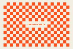 an orange and white checkered pattern with the words cantinecotere ca