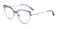 Cat Eye Clear Purple & Gold Eyeglasses Dona Cat, Purple Eye Glasses Frames, Purple Mirrored Cat Eye Sunglasses, Purple Eyeglasses For Women, Toriel Undertale, Purple Glasses Square, Purple Cat Eye Glasses, Gold Eyeglasses, Metal Frame Glasses