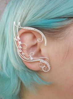 Pair of elf ear cuffs Skadi Elf Ear, Elf Ears, Ear Cuffs, Ear Piercings, Ear Cuff, Piercings, Elf, Cuff, Hair