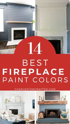 Painted Drywall Fireplace, Fireplace Accent Wall Ideas Paint, What Color Should I Paint My Brick Fireplace, White Fireplace Wall Color, Painted Fireplace Before And After, Painted Fireplaces Wooden, Paint Mantle Ideas, White Paint For Fireplace, Colored Fireplace Mantel