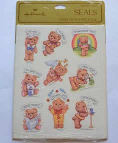 a package of stickers with teddy bears on them