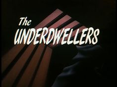 the underdyllers logo on a black background with white letters and shadows coming out of it