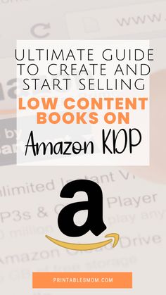 the ultimate guide to create and start selling low content books on amazon kqp