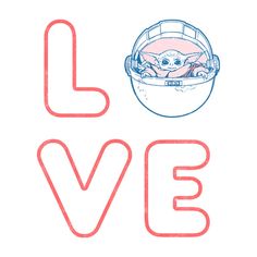 the baby yoda is sitting in a bowl with the word love written below it