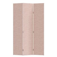 the room divider is made out of fabric and has three panels on each side