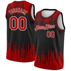 Represent your distinct look with this custom basketball jersey from our web. It boasts stitched tackle twill name & number and classic trims along with moisture-wicking technology for added comfort. Features: 1. Material: 100% Recycled Polyester 2. Stitched team or player name and numbers 3. Fit: Jerseys have an athletic cut. For a looser fit, we recommend ordering one size larger than you normally wear 4. Moisture-wicking fabric has spongy handle, good draping property and elasticity as well a Team-colored Crew Neck Basketball Jersey, Team-colored Basketball Jersey With Team Name, Team-colored Basketball Jersey For Team Spirit, Black Sublimation Design With Team Name For Basketball, Black Breathable Basketball Jersey, Basketball Jersey With Crew Neck And Team Spirit, Team Spirit Basketball Jersey With Crew Neck, Red Cotton Jersey With Team Name, Black Team Logo Jersey For Basketball