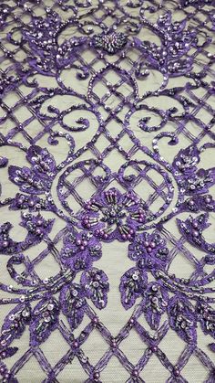 Ornamental lace fabric with Flowers in purple color, Colored Bridal lace fabric, Embroidered lace fabric for wedding dresses or evening dresses  LL-1308 Soft bridal lace in purple color with beads and sequins. Perfect for Dress making, bridal wear and  evening gowns. Color: Purple  Width: 51 Inch (128cm) Price is set for 1 yard/91,5 cm. You will receive the fabric in one continuous piece if you purchase more than 1 yard. If you need a different amount, please contact us. Please note, there might For Wedding Dresses, Bridal Lace Fabric, Embroidered Lace Fabric, Beaded Wedding, Dress Purchase, Gorgeous Fabrics, Bridal Lace, Rose Color, Embroidered Lace