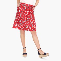 Nwt Jcrew Red Floral Poppy Pull On Midi Skirt With Bow. Sold Out. Size Xs Red Skirt With Elastic Waistband For Spring, Red Skirt With Pockets For Spring, Red Spring Skirt With Pockets, Red Summer Skirt With Elastic Waistband, Red Skirt With Elastic Waistband For Summer, Chic Red Skirt With Elastic Waistband, Casual Red Summer Skirt, Casual Red Floral Print Skirt, Red Casual Skirt With Floral Print