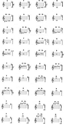 the guitar tabs are arranged in rows