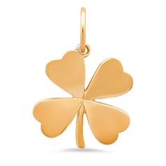 High Polish Lucky Clover Charm Clover Charm, Lucky Clover, Lucky Charm, Gold Charm, Yellow Gold, Rose Gold, White Gold, Gold