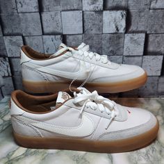 New Nike Killshot 2 Leather Size 9 (Without Box) Nike Low-top Leather Skate Shoes, Cream Leather Skate Shoes With Contrast Sole, Sporty Cream Leather Skate Shoes, White Leather Skate Shoes With Contrast Sole, Nike Leather Skate Shoes With Gum Sole, Cream Leather Skate Shoes With Gum Sole, Cream Leather Skate Shoes For Sports, Cream Leather Casual Skate Shoes, Cream Leather Lace-up Skate Shoes