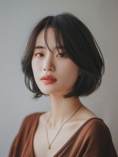 Explore Stylish Korean Bob Haircuts for a Chic Look Bob Hairstyles Asian Round Faces, Expression Drawing Reference, Bangs And Bob, Korean Short Haircut, Asian Bob, Korean Bob, Expression Drawing, Shoulder Length Bob Haircut, Drawing Reference Photos