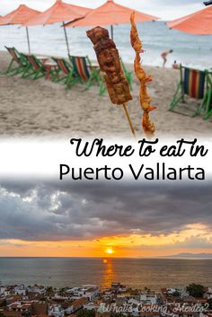 there are two pictures with the words where to eat in puerto valantaa