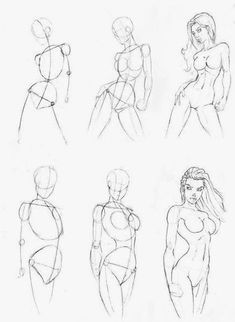 some sketches of different female body shapes