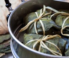 some food is in a pot on the table