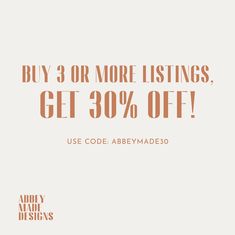 an advertise for the army savings program, with text that reads buy 3 or more listings get 30 % off use code abeymade