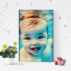 an image of a baby swimming in the water