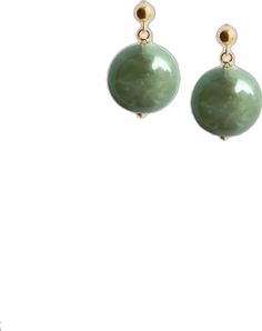 Elegant Everyday Jade Jewelry, Elegant Green Earrings With Natural Stones, Green 14k Gold Filled Dangle Earrings, Green 14k Gold-filled Dangle Earrings, Gold Hypoallergenic Jade Earrings, Hypoallergenic Gold Jade Earrings, Yellow Gold Jade Earrings, Modern Green May Birthstone Earrings, Modern Green Earrings For May Birthstone