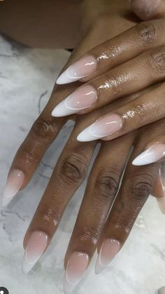 Almond Nails On Black Skin, Almond French Tip Nails Black Women, Almond Acrylic Nails Black Women, Professional Almond Nails, Almond Nails Abstract Designs, Short Baddie Almond Nails, Oval Nails Black Women, Almond Nails On Black Women, Almond Nails Dark Skin