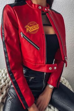 Car Racer Outfit Women, Racer Jacket Outfit Women Aesthetic, Race Car Jackets Outfits, Racecar Jacket Outfit Aesthetic, Lightning Mcqueen Racing Jacket, Cropped Racing Jacket, Army Art, Love Power, Art Poetry