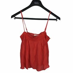 Lush Nordstrom Smocked Camisole Tank Top Hot Coral Flowy Cropped Womens Medium M Size Info True To Size. S=2-4, M=6-8, L=10-12. Details & Care A Flowy, Cropped Camisole Features Smocked Trim For A Comfortable Fit. - Square Neck - Adjustable Spaghetti Straps - Smocked - Flowy Woven Construction - Cropped - Approx. 15" Front Length, 13.5" Back Length, 14" Across Chest (Size Medium) Hand Wash 85% Rayon, 15% Nylon Summer Tops With Smocked Bodice And Spaghetti Straps, Sleeveless Smocked Top For Summer, Casual Sleeveless Smocked Top With Adjustable Straps, Vacation Top With Smocked Back And Spaghetti Straps, Summer Cami Top With Smocked Bodice, Summer Smocked Top With Adjustable Spaghetti Straps, Summer Smocked Top With Spaghetti And Adjustable Straps, Summer Smocked Top With Spaghetti Straps, Vacation Tops With Smocked Back And Spaghetti Straps