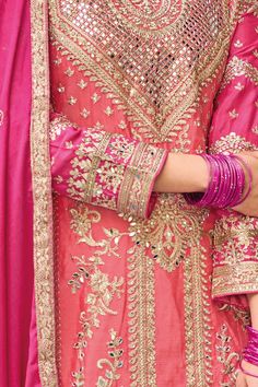 This Pink Chinon Silk Embroidered Traditional Palazzo Suit provides the elegance needed for weddings, parties or other festive occasions. The kameez boasts intricate embroidery, mirror work, zari and sequins detailing, accompanied by a chinon silk embroidered palazzo pants and embroidered chinon silk dupatta. 3 piece Kameez chinon silk with heavy embroidery mirror work, zari work & sequin work Palazzo chinon silk with embroidery front and back mirror work, zari work & sequin work Dupatta chinon Embroidery Mirror Work, Patiala Suit Designs, Beautiful Dua, Shaped Candles, Embroidery Mirror, Bridal Dupatta, Patiala Suit, Palazzo Suit, Pakistani Fancy Dresses