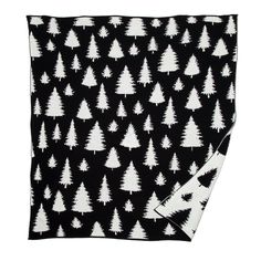 Fir Trees Reversible Throw Blanket BL02RFT1 Green Throw Blanket, Blanket Design, Fir Trees, Blanket Black, Fir Tree, Blanket Designs, The Holiday Aisle, Recycled Cotton, Nature Inspired