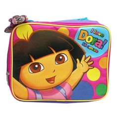 Come on, vamonos! ; Dora the Explorer lunch bag; Insulation helps to keep contents warm or cool; Great for young fans of Dora the Explorer; Officially licensed product; Measures 8in (20cm) tall and 10in (25.5cm) wide Color: Purple. Cartoon Style Multicolor Rectangular Bag, Character Bags For Back To School, Character Rectangular Bags For Back To School, Back To School Character Bag With Rectangular Shape, Back To School Character Bag Rectangular, Dora The Explorer, Barbie Stuff, Lunch Bag, Color Purple