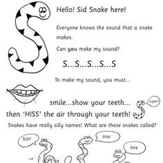 an image of some words that are in the same language, including snakes and teeth