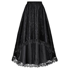 SPECIFICATIONS Material: Polyester Material: Polyamide Style: gothic Elasticity: Slight Strech Fabric Type: Nylon Cotton Waistline: Natural Factors Pattern Type: Solid Fit Type: Loose Fit Silhouette: A-LINE Dresses Length: Mid-Calf Age: MIDDLE AGE Decoration: Lace is_customized: No Gender: WOMEN Please check the measurements below and choose the right size . Size(cm) US UK DE Recommended Body size Garment Waist Length S 4~6 8~10 32~34 66~68.5 93 M 8~10 12~14 36~38 71~73.5 94.5 L 12~14 16~18 40~4 Gothic Asymmetrical Skirt For Party, Gothic Black Skirt For Cosplay, Gothic Skirt Bottoms For Party, Black Gothic Skirt For Cosplay, Gothic Fitted Party Skirt, Gothic Skirt For Halloween Alternative Fashion, Fitted Gothic Party Skirt, Gothic Fitted Skirt For Party, Gothic Black Mini Skirt