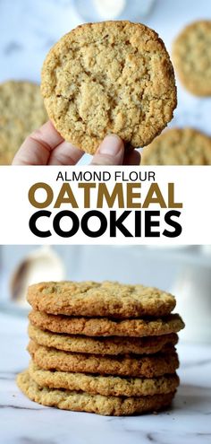 oatmeal cookies Almond Flour Oatmeal Cookies, Almond Flour Oatmeal, Gluten Free Lemon Cookies, Gluten Free Monster Cookies, Almond Flour Recipes Cookies, Make Almond Flour, Glutenfri Baking, Flourless Chocolate Cookies