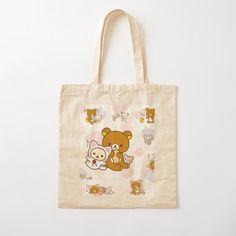 100% cotton reusable shopping carry bag with digital print on one side. Cute cat rilakkuma and friends Kawaii Cotton Tote Bag, Kawaii Cotton Canvas Bag Rectangular, Kawaii Cotton Canvas Rectangular Bag, Kawaii Cotton Bags For Everyday, Kawaii Cotton Bags For Everyday Use, Kawaii Rectangular Cotton Canvas Bag, Rectangular Bags With Cartoon Print For Daily Use, Kawaii Cotton Canvas Bag For Daily Use, Cotton Cat Print Bags For Everyday Use