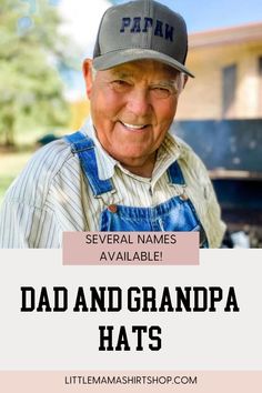 The perfect gift for dad and grandpa that they will wear year after year! Several grandpa names available to customize for your papaw. Black Snapback, Black Thread, Gift For Dad, Snapback Hat, Snapback Hats, Gifts For Dad