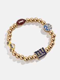 the new york giants gold beaded bracelet