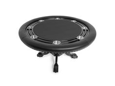 a black table top with four metal knobs on it's legs and an adjustable base