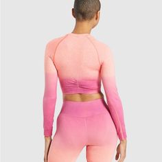 Gymshark Adapt Ombre Seamless Long Sleeve Crop Top Size Small New Without Tags (Didn't Come With Them) Pink High Stretch Casual Activewear, Casual Pink Snug Activewear, Casual Pink Snug Fit Activewear, Casual Pink Fitted Activewear, Pink Long Sleeve Activewear Sportswear, Pink Long Sleeve Sportswear Activewear, Pink Casual Tops With Medium Support, Casual Pink Tops With Medium Support, High Stretch Pink Activewear For Summer