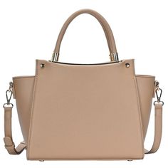 "This Miztique vegan leather satchel bag will complement your everyday looks. This Miztique vegan leather satchel bag will complement your everyday looks. 9\"H x 15\"W x 4\"D Handle: 5'' drop Crossbody strap length: 20\"-25\" Zipper closure Gold-tone hardware Interior: 1 zip pocket and 2 slip pockets Exterior: 1 zip pocketCONSTRUCTION & CARE Body and lining: polyurethane Wipe clean Imported Size: One Size. Color: Beig/Khaki. Gender: female. Age Group: adult. Material: Faux Leather." Beige Top Handle Satchel For Travel, Daily Use Faux Leather Top Handle Satchel, Top Handle Faux Leather Satchel For Daily Use, Daily Use Faux Leather Satchel With Detachable Handle, Faux Leather Top Handle Satchel For Daily Use, Faux Leather Satchel For Shopping, Chic Handheld Faux Leather Satchel, Handheld Faux Leather Satchel, Daily Use Faux Leather Satchel With Top Handle