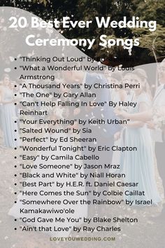 the 20 best ever wedding ceremony songs that are sure to be loved by all your guests