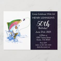 a birthday card with a colorful fish on it