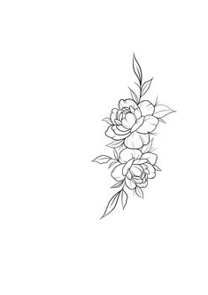 a line drawing of flowers on a white background