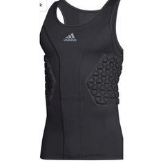 the adidas tank top is shown in black