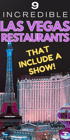 las vegas restaurants that include a show with the eiffel tower in the background