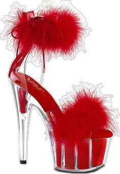 Glamorous Red Open Heel Heels, Glamorous Red Platform Heels, Glamorous Red Heels With 4-inch Heel, Exotic Pole Dance, Up Cosplay, Dolls Kill Shoes, Pleaser Shoes, Platform Sandals Heels, Ankle Cuffs