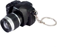 a camera keychain with a lens attached to it