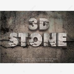 the word 3d stone is written in cement