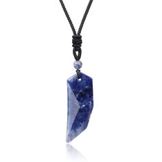 PRICES MAY VARY. This crystal necklace is made of 2*0.7*0.2"(5.2*1.8*0.6cm) Sodalite wolf tooth pendant; Imported high quality crystals Adjustable Nylon Cord of this healing crystal necklace: 15-27.5"(38-70cm) This wolf tooth crystal necklace is made with high quality materials from imported Grade A semi-precious gemstones crystals; Very simple classic design, bold and elegant crystal necklace for men Simple but elegant wolf tooth crystal necklace; With it hanging in the chest, could add wild ch Wolf Tooth, Tooth Pendant, Wolf Teeth, Quartz Pendant Necklace, Gemstones Crystals, Lapis Lazuli Pendant, Protection Amulet, Amulet Necklace, Tigers Eye Gemstone