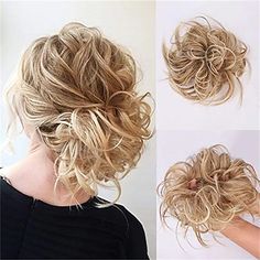 Synthetic Messy Curly Chignon With Rubber Band Hair Bun Two Plastic Comb Clip In Updo Cover Hair Ponytail For Women 25 Color 2024 - $9.99 Updo Hair Extensions, Tousled Updo, Messy Hair Bun, Elastic Rubber Band, Curly Bun Hairstyles, Bun Hair Piece, Wavy Ponytail, Chignon Hair, Band Accessories